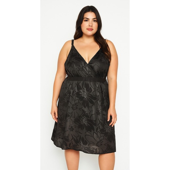 Lane Bryant Dresses & Skirts - Lane Bryant Velvet Burnout Overlay Surplice Dress Plus Size 22 Whimsigoth Witchy